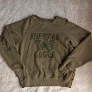 American Eagle Sweatshirt Green Medium